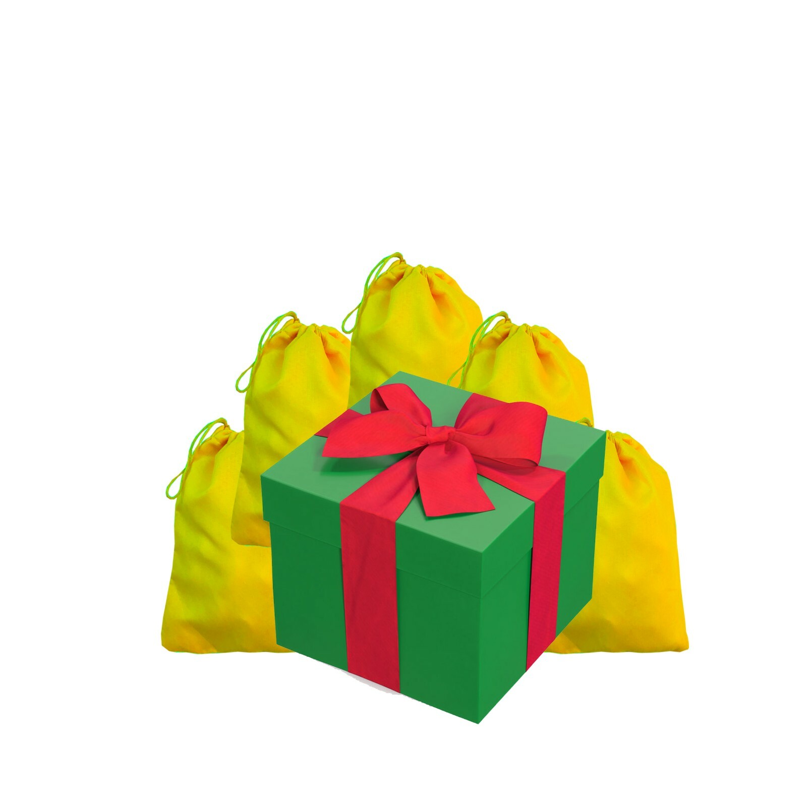 Yellow Poly – Cotton Bags, Reusable Produce Bags, Single Drawstring – lot