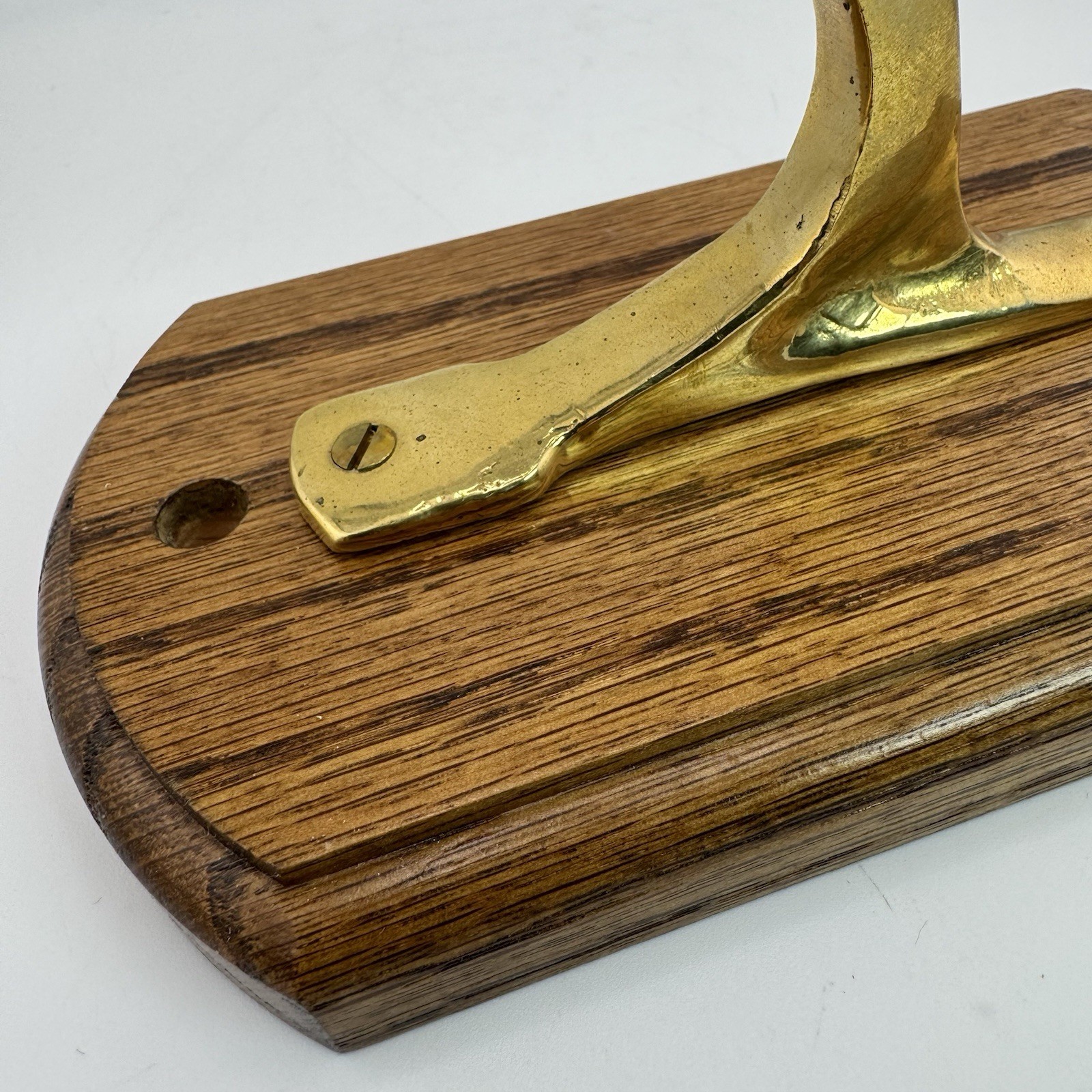 Vintage Solid Brass Mid-Century Modern Wall Mount Duck / Goose Coat / Hat Hook