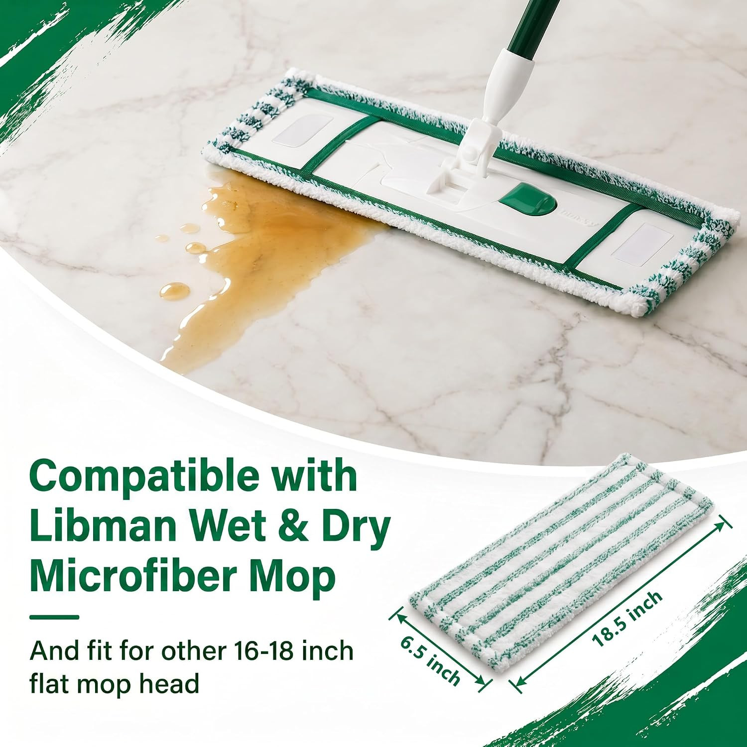 2 Pack Mop Head Replacement Compatible with Libman Wet & Dry Mop | Microfiber