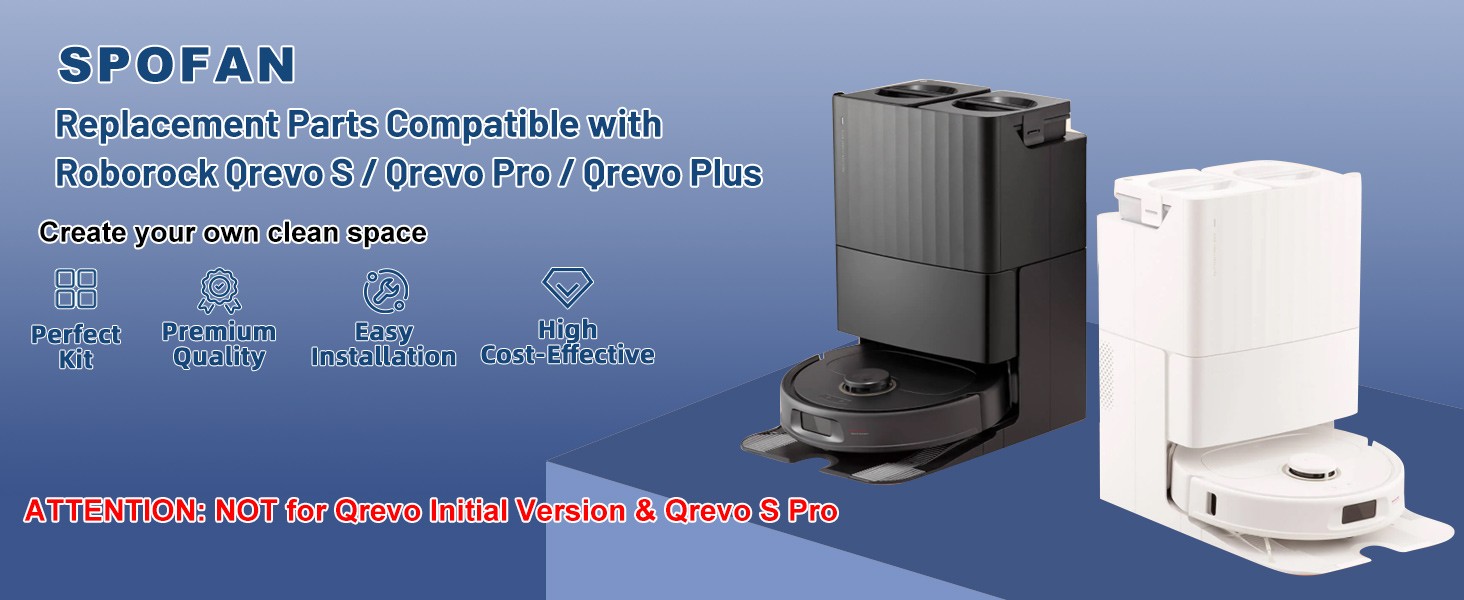 Accessories Kit for Roborock Qrevo S/Qevo Pro/Qrevo Plus | Robot Vacuum