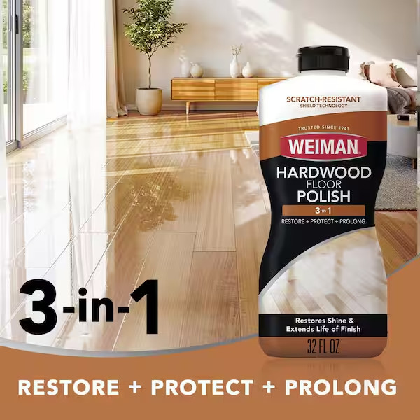 Weiman Wood Floor Polish and Restorer – 32 Ounce – High-Traffic Hardwood