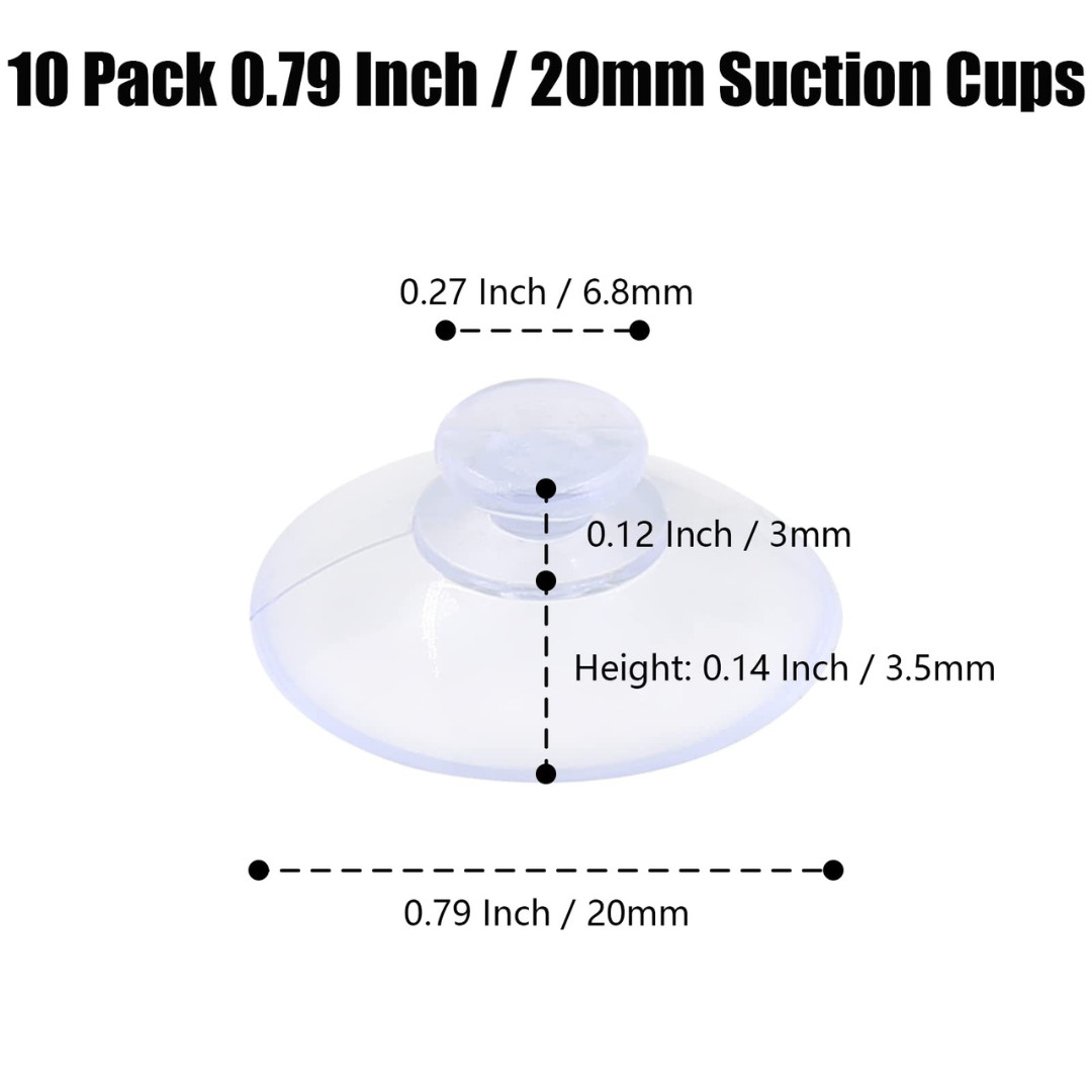 10 Pack Clear Suction Cups for Glass Table Furniture, 20MM Thick PVC Sucker Pads