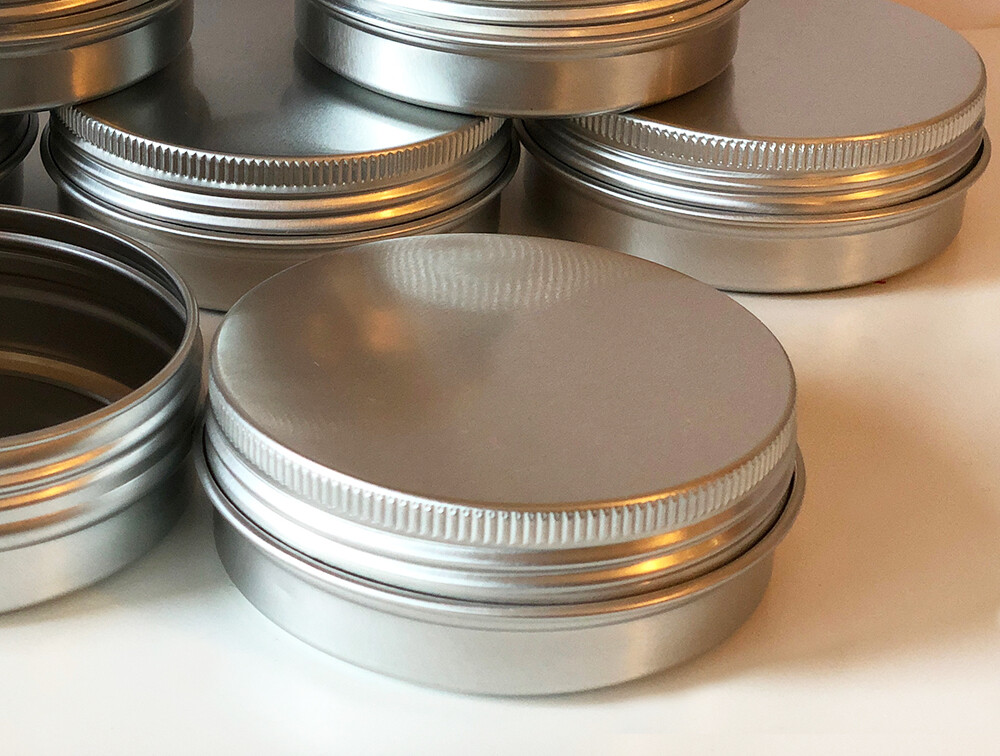 2oz Aluminum Tin Screw Top Round Metal Container With Lid,Storage Jar Travel can