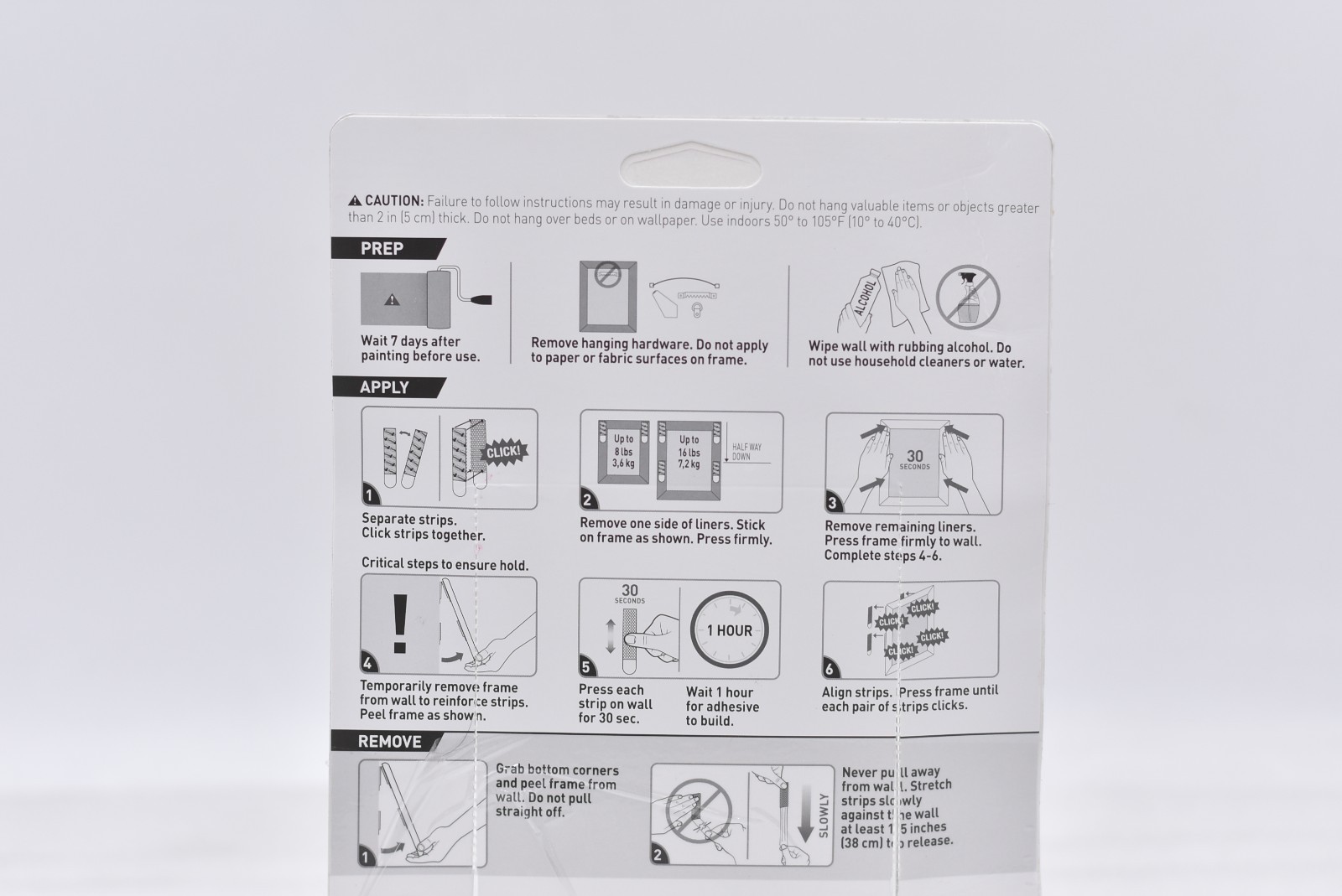 Command Indoor Damage Free Hanging Strips 34 Large Pairs 16lbs
