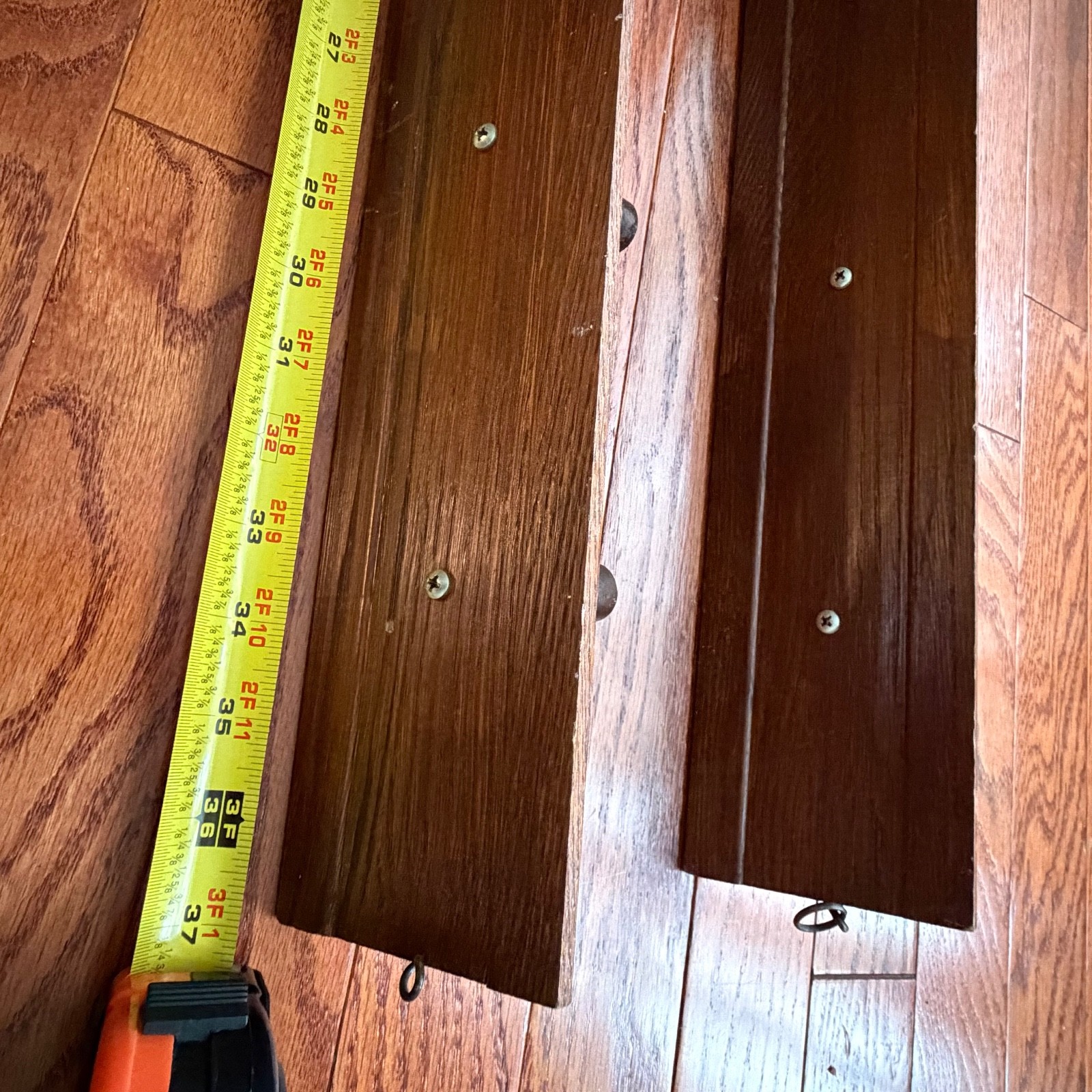VTG Solid Oak Baseball Cap Hat Racks (Set of 2) – 36″ Wall Mount Hat Display Peg
