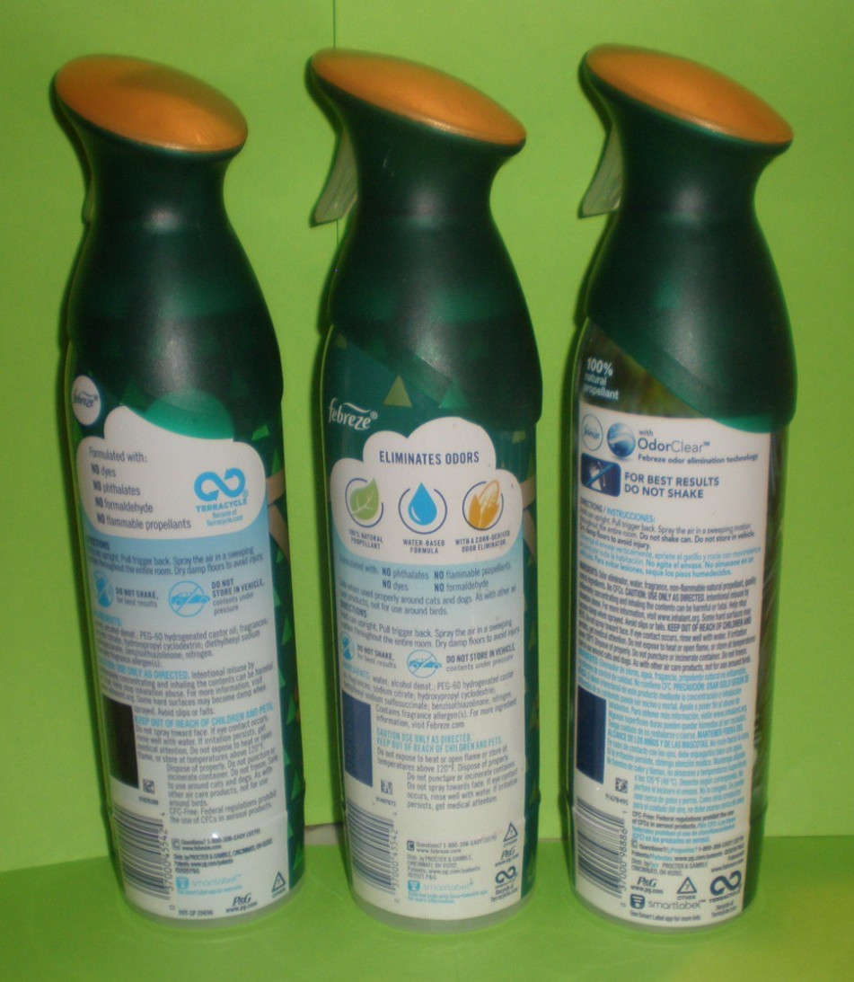 (3) FEBREZE Air Room Freshener Sprays FRESH CUT PINE 8.8 Oz each Bottle