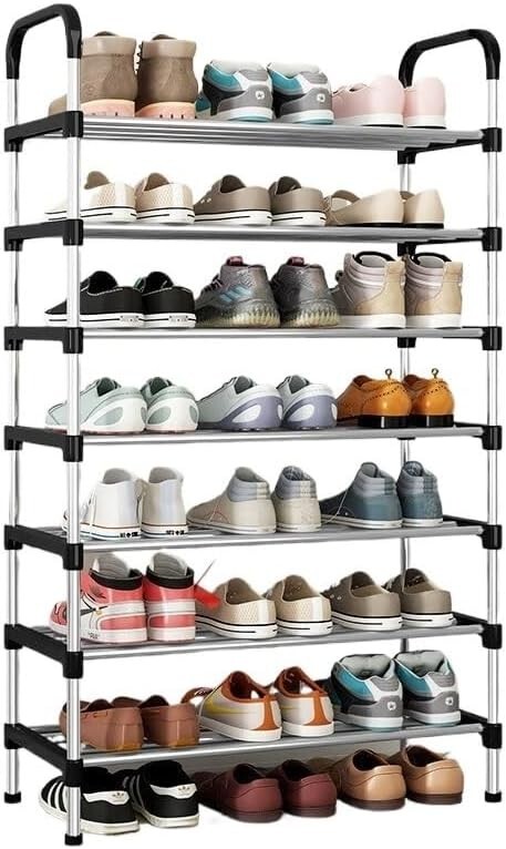 7-Tier Multifunctional Metal Shoe Rack Organizer for Entryway,Hallways,Bedrooms