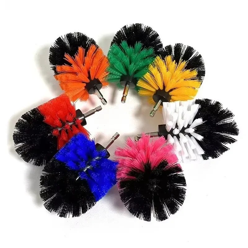 3.5Inch Electric Scrubber Brush Drill Brush Plastic Round Cleaning Brush For Car