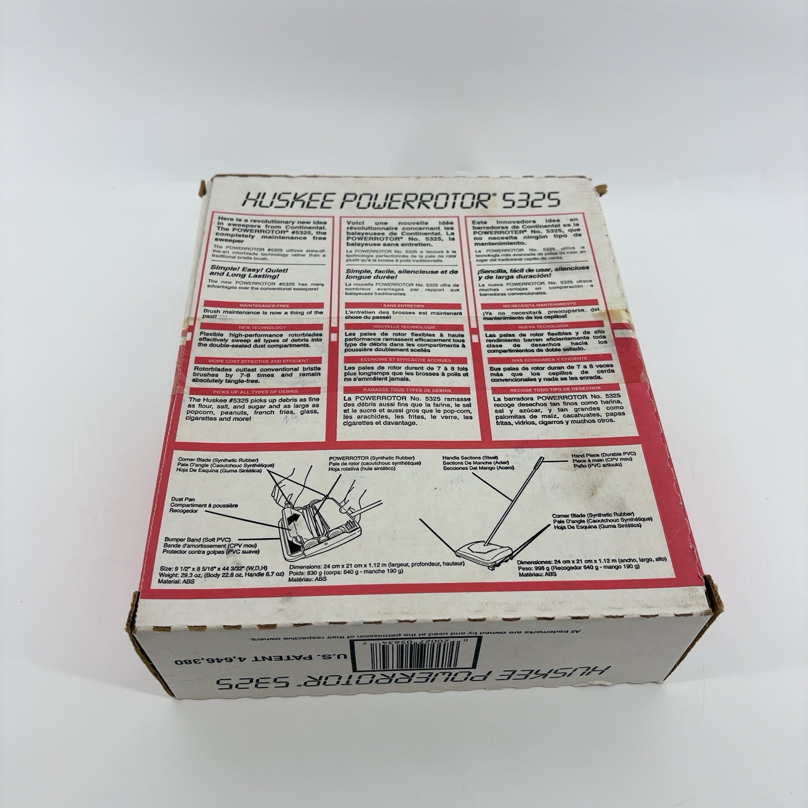 Continental Huskee Powerrotor Floor/Carpet Sweeper 5325 Brand New Factory Sealed