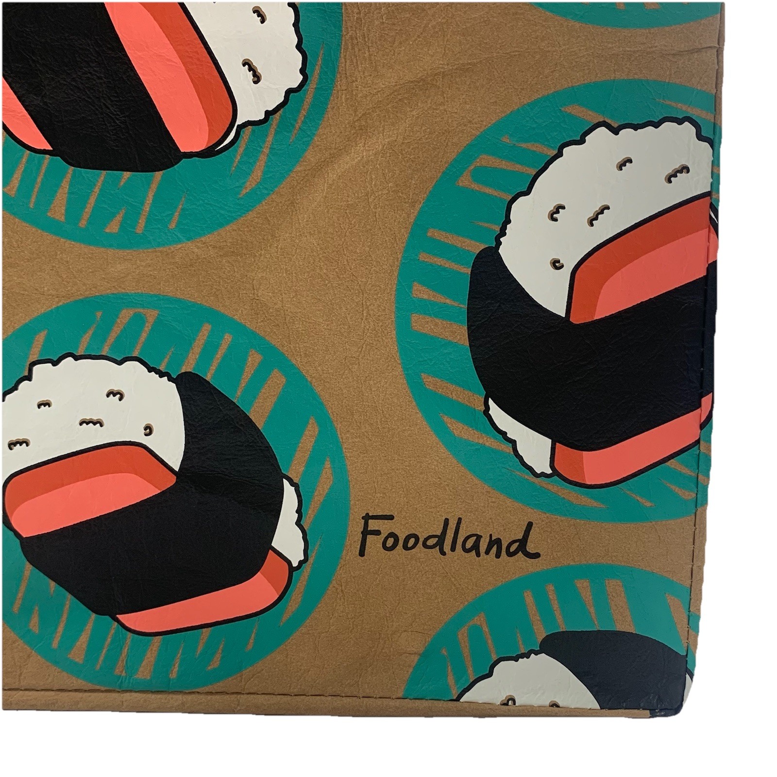 Fun Musubi Hawai’i Foodland Reusable Washable Grocery Tote Bag, 14”x12”x7”