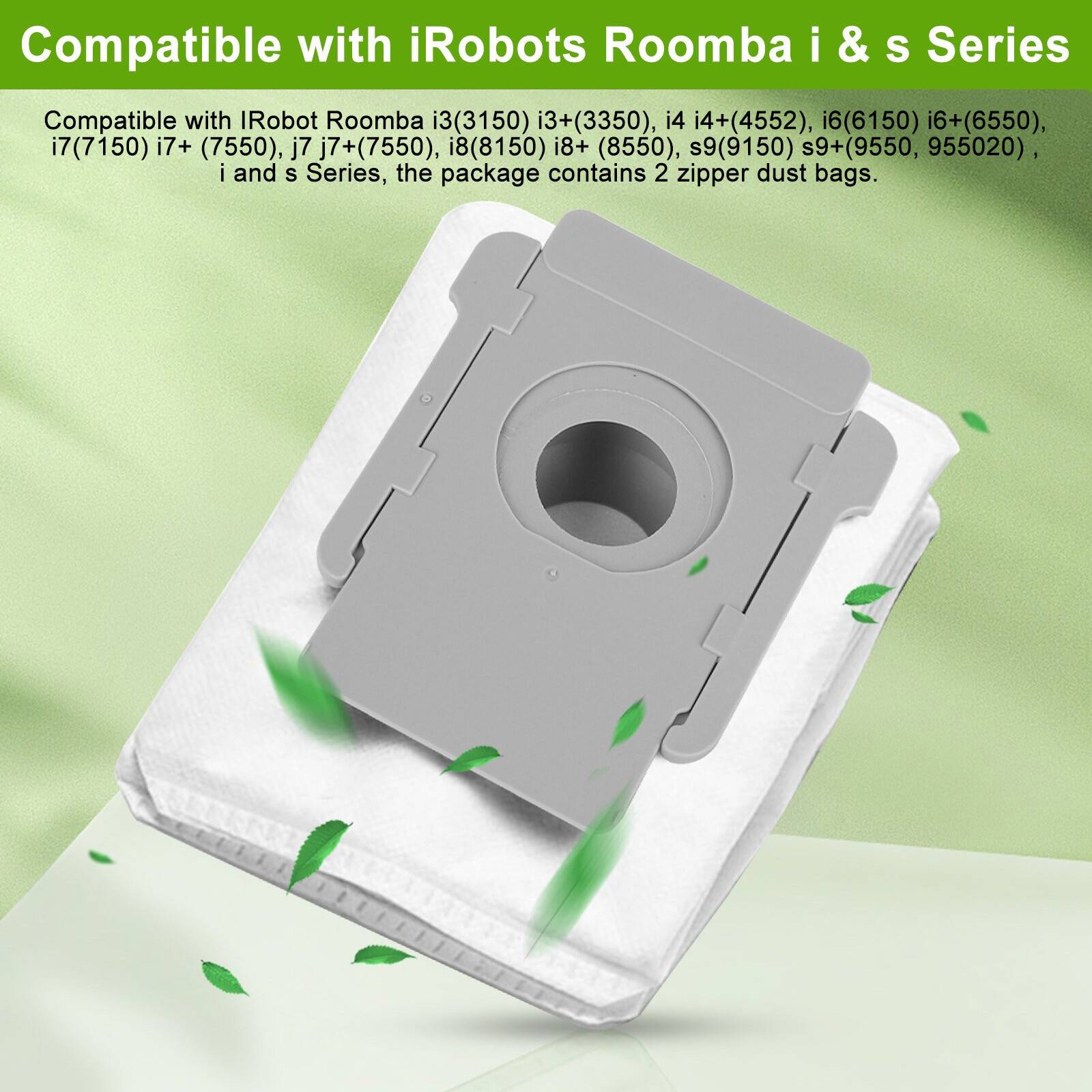 2 Pcs Reusable Zippered Dust Bags For iRobot Roomba i3 i4 i6 i7 j7 i8 s9 + Plus