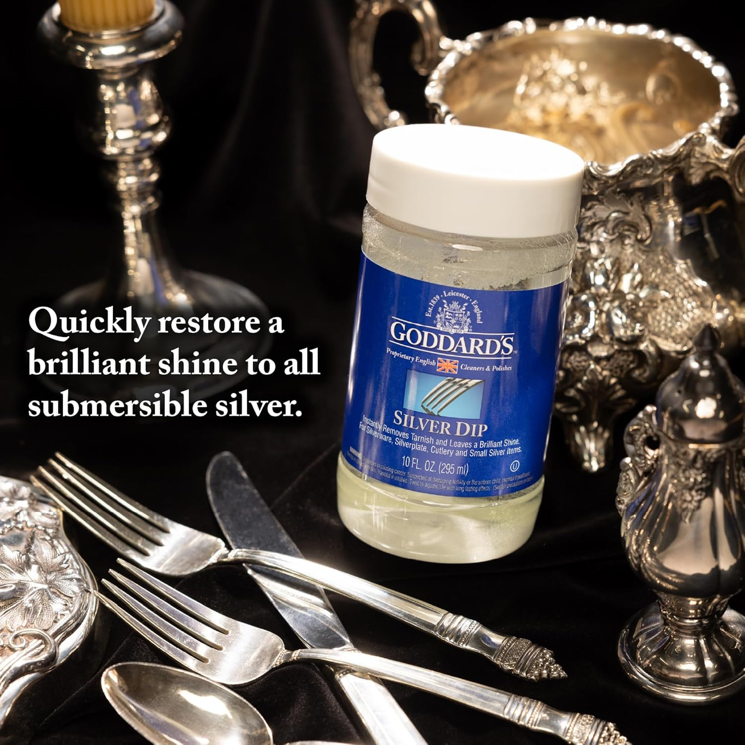 Silver Cleaner Dip, Instant Tarnish Remover, Silver Polish, 10 Oz | Instantly Re