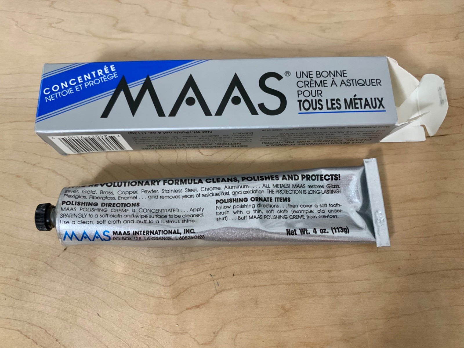 MAAS Concentrated Fine Polishing Creme For All Metals / Mostly Full 3.7 oz Tube