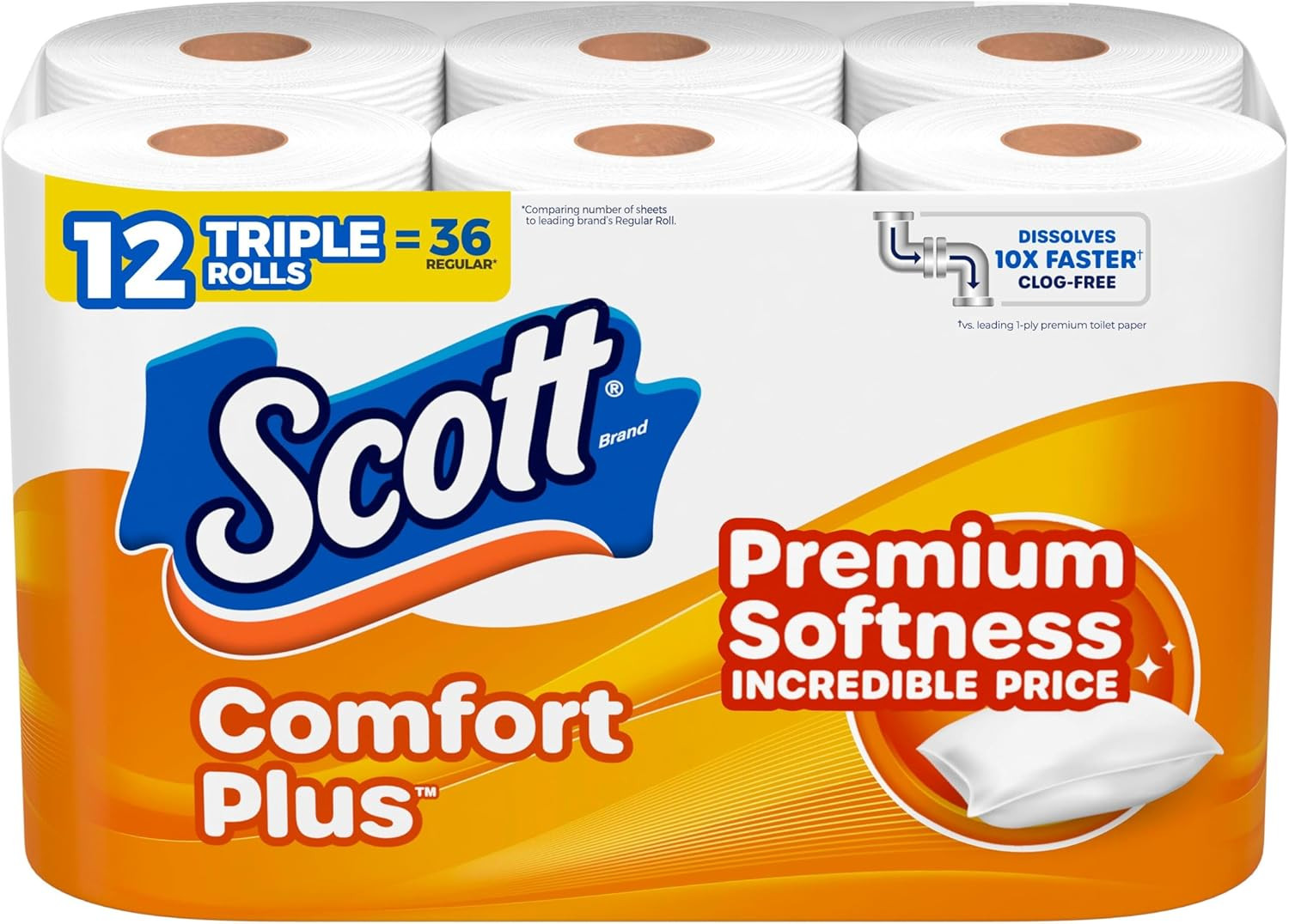 12 Triple Rolls Toilet Paper 1 Ply Bathroom Tissue 231 Sheets Per Roll Septic Sa