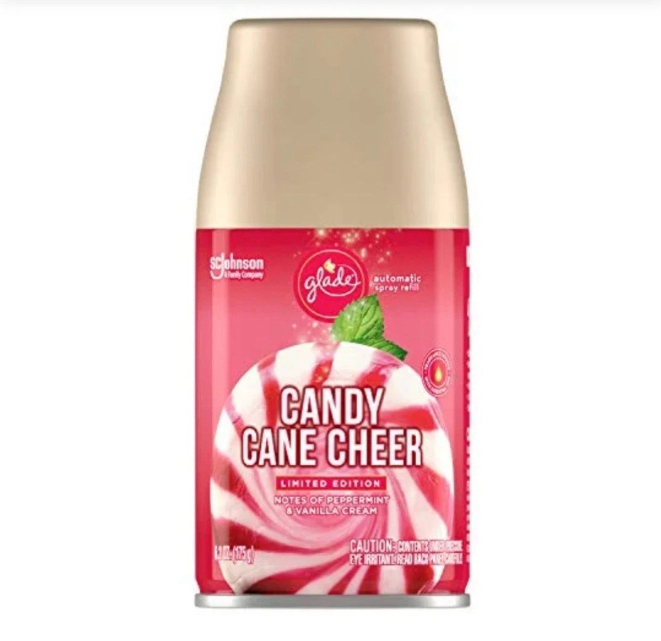Glade Automatic Spray Refill Freshener Candy Cane Cheer 6.2 Oz Limited Edition