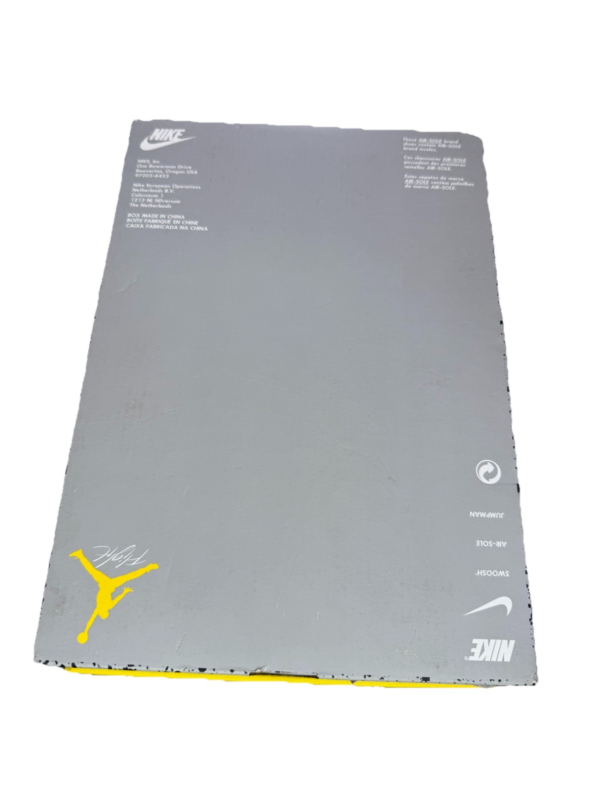 Nike Air Jordan 4 Retro Yellow Gray Speckled Lidded Cardboard Storage Box ONLY