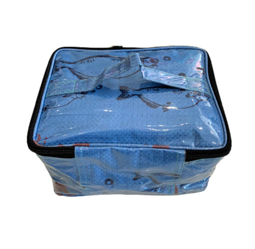 Fair Trade Fish Feed Bag Recycled Cosmetic Case or Lunch Box from Cambodia