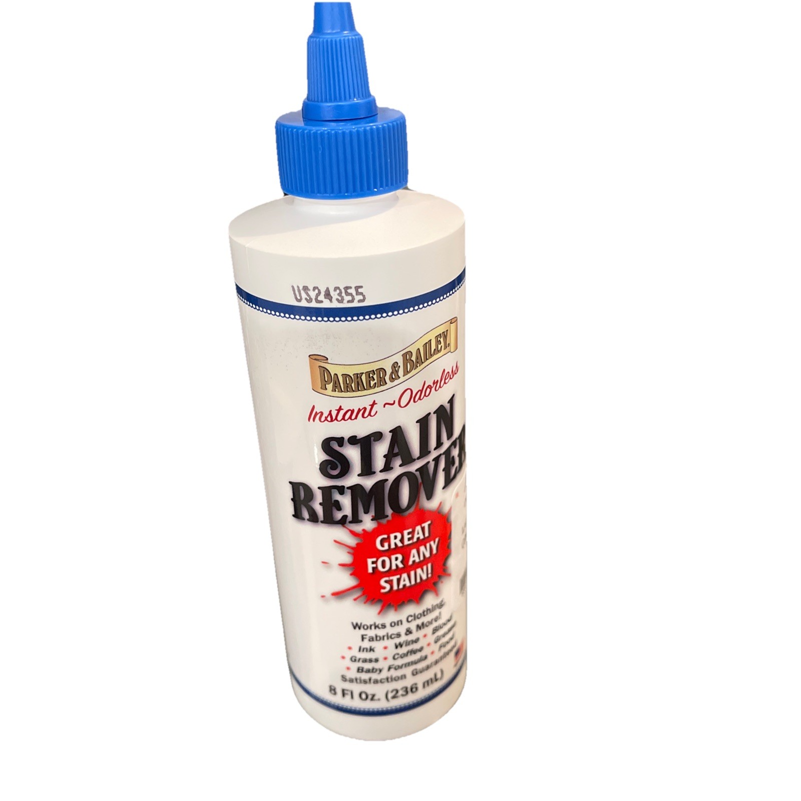 PARKER & BAILEY Stain Grease Instant Odorless Remover for Carpet Clothes ~ 8 Oz
