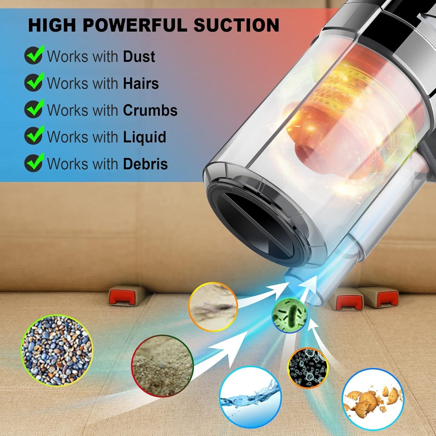 Car Vacuum, Portable Car Vacuum Cleaner High Power 150W/7500Pa for Car Interior
