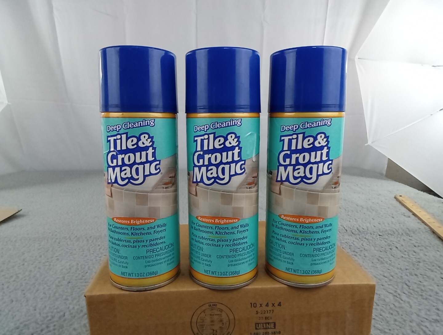 3x Vintage Tile & Grout Magic Aerosol Cleaner Spray Can 13oz Polishes Brightens