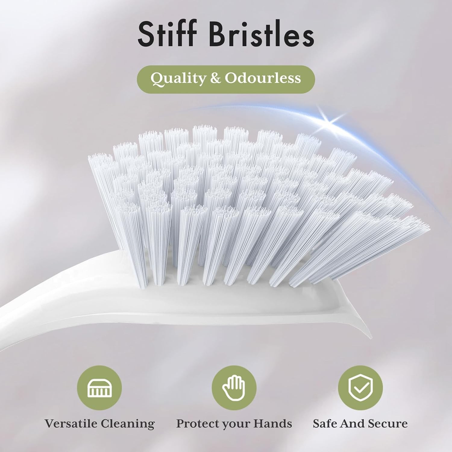 Dish Brush with Handle, 2 Pack Kitchen Scrub Brushes for Cleaning, Dish Scrubber