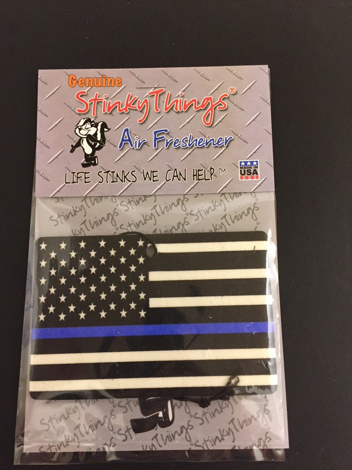 THIN BLUE LINE AMERICAN FLAG CAR AIR FRESHENER * BUY 5, GET 1 FREE ! police pd