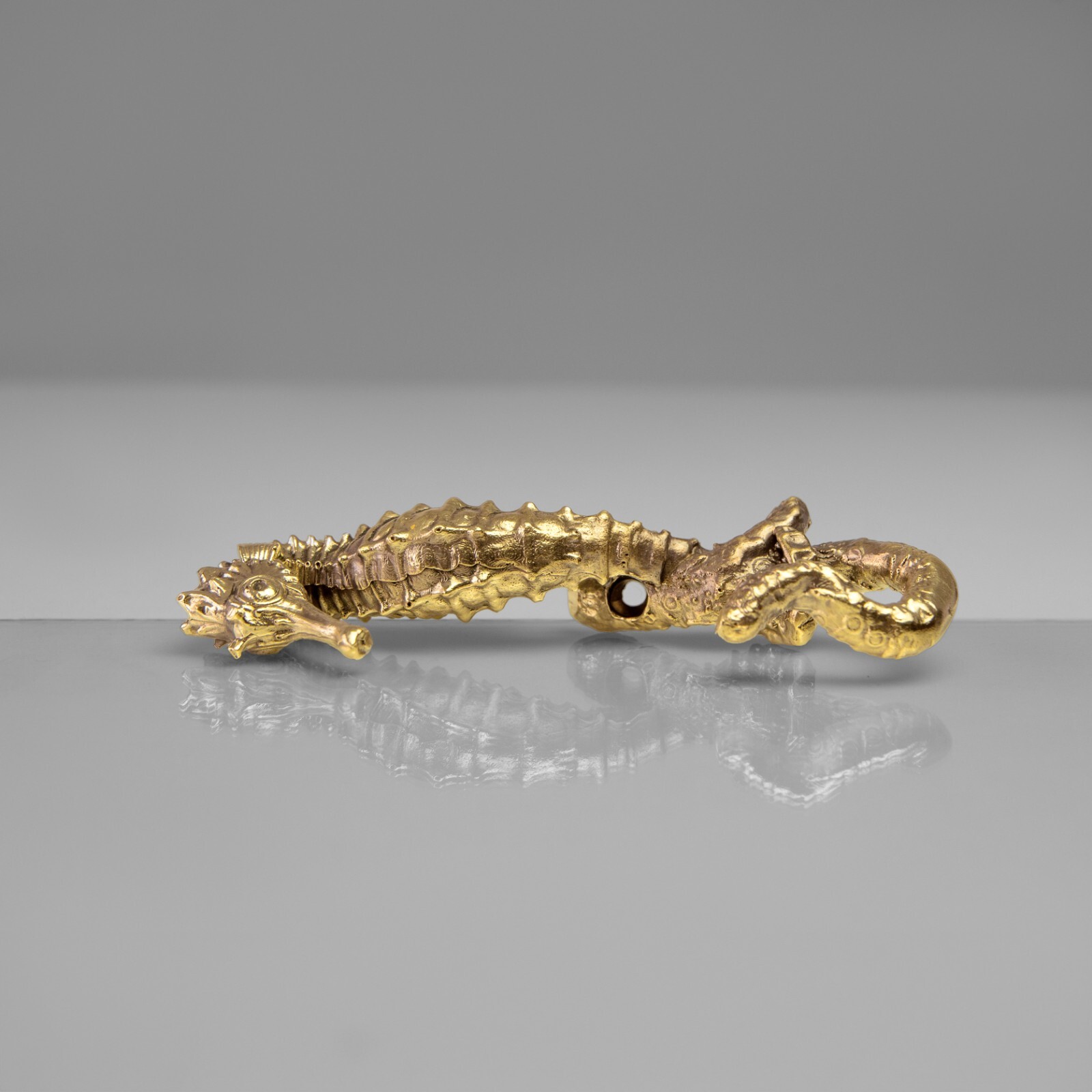 Brass seahorse hook. Strong and durable, perfect for bathroom towels