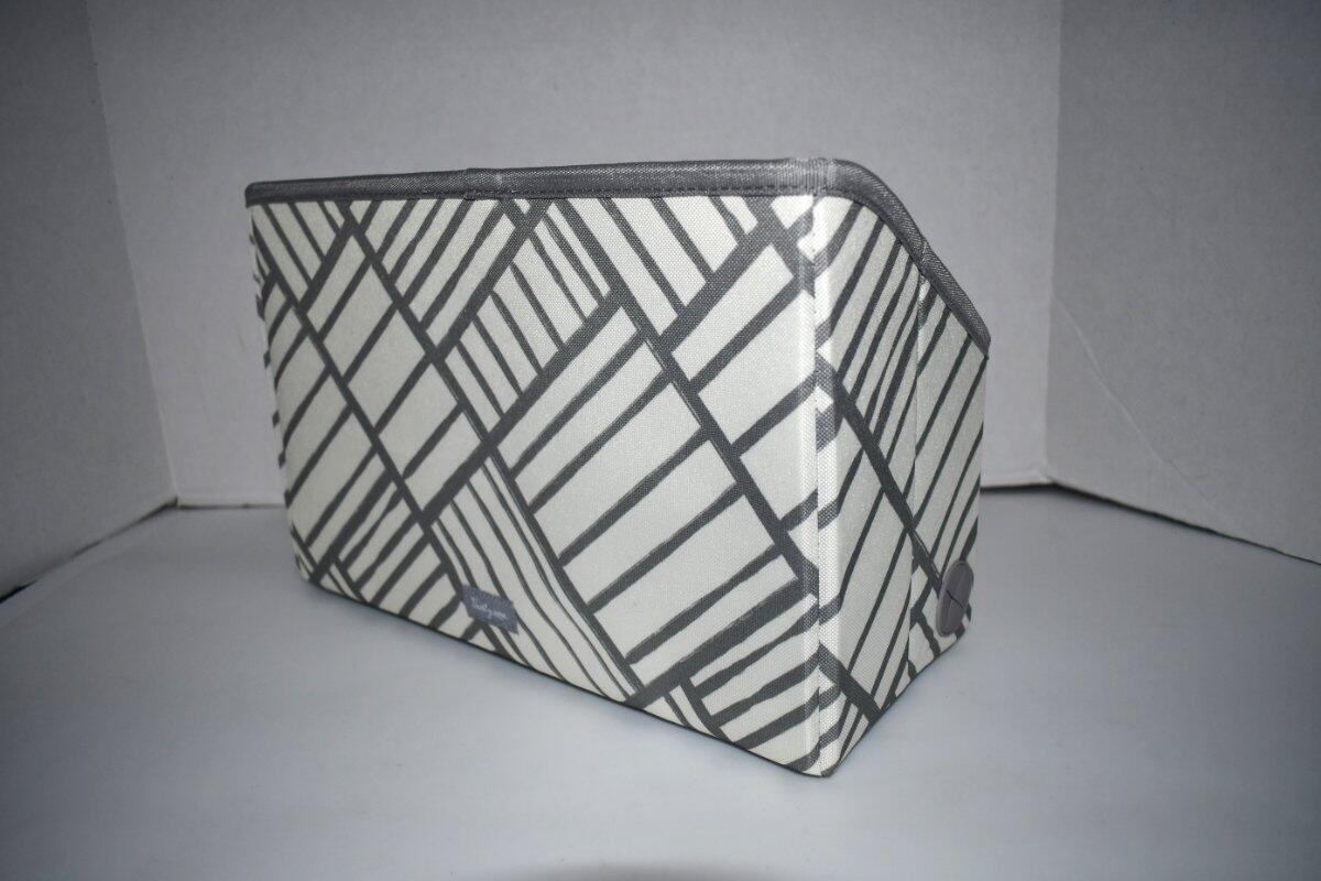 Thirty One Office Desk Organizer in Grey Patchwork With EMBROIDERY NWT