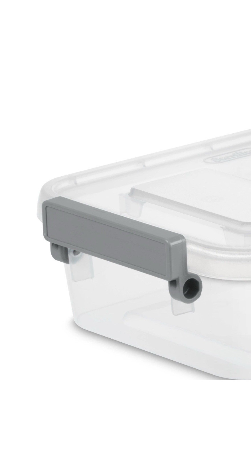 Sterilite 2.7 Qt. Modular Latch Box with Clear Base and Lid, Titanium, (3 pack)