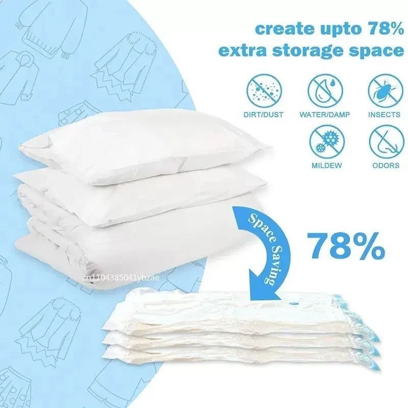 10 x Jumbo Vacuum Storage Bags Travel Space Saver Garment Seal Clothes Organizer