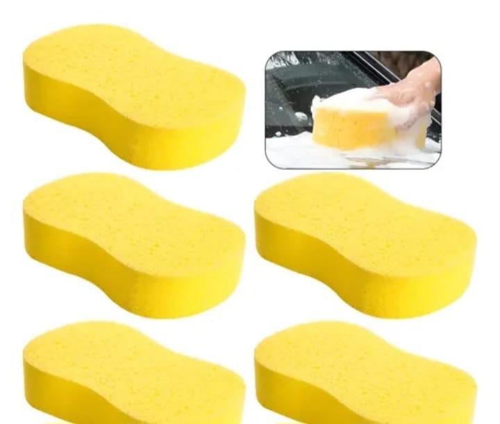 Yellow Ergonomic Cleaning Sponge, Absorbent Scrubbing, 105 Washes 8.7×4.3×2″
