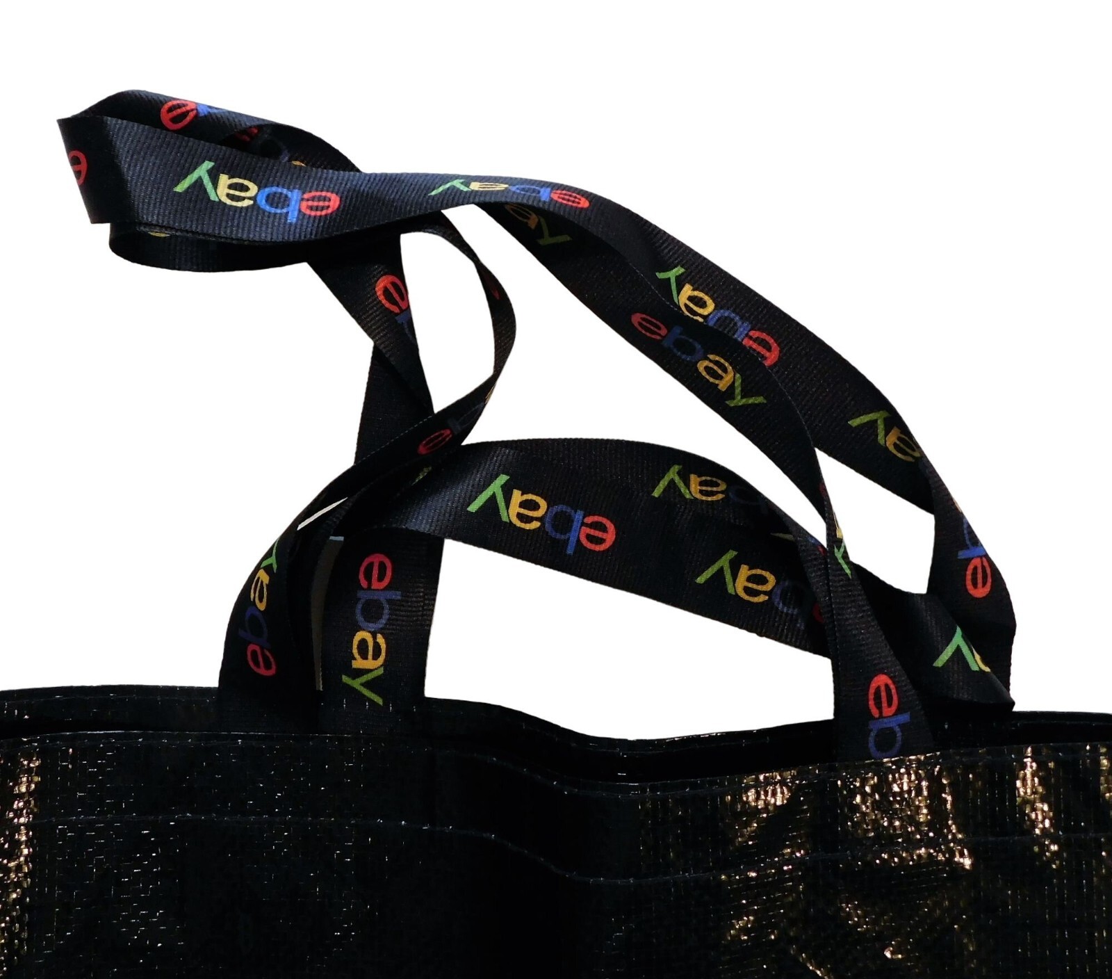 eBay Logo Branded Extra Large Tote Bag Oversized Foldable Ebayana Black Reusable