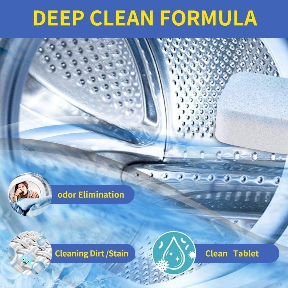 30 Pack Washing Machine Cleaner Tablets, Solid Washer Deep Cleaning Tablet, C…