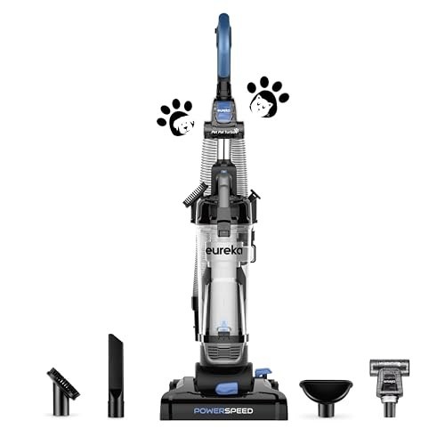Upright Vacuum Cleaner Bagless 2.6L Dust Cup 960W Lightweight Corded Blue Pet