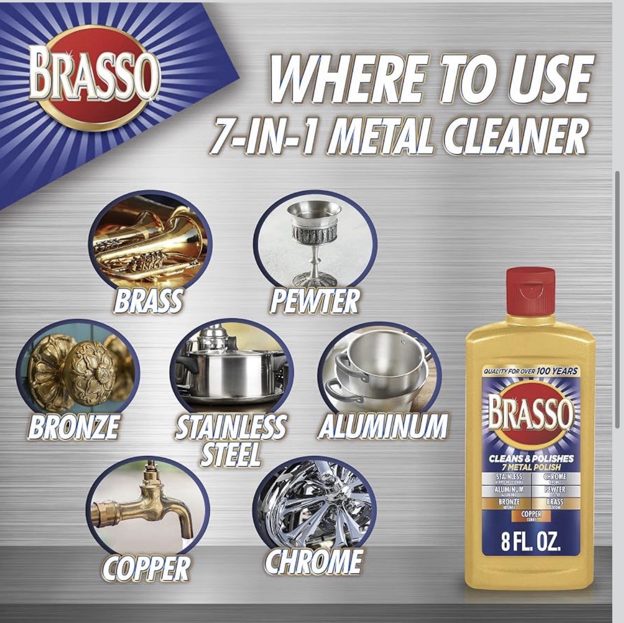 Brasso-2660089334 Multi-Purpose Metal Polish, 8 FL Oz (Pack of 1) …