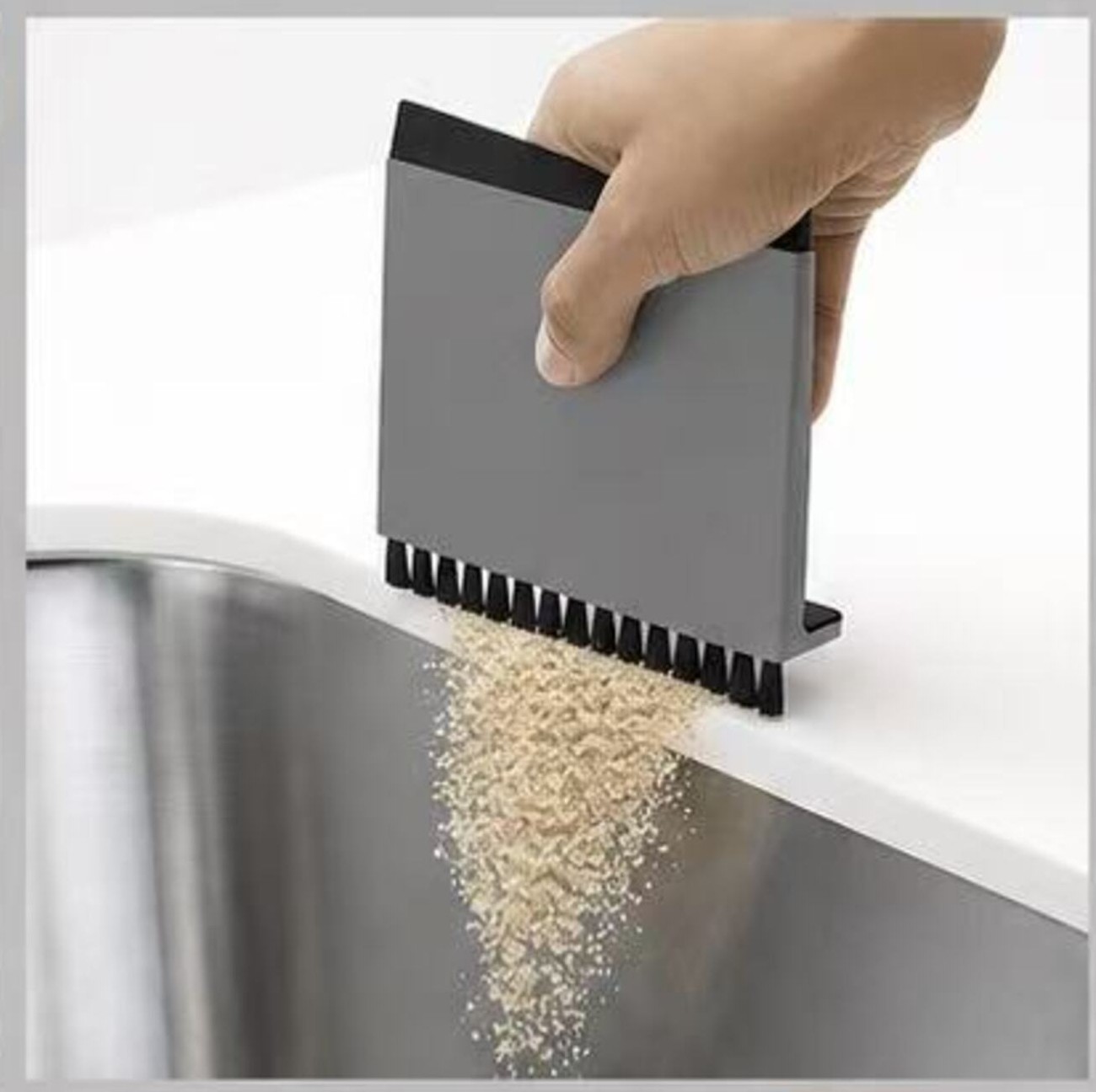 3 Pack Multipurpose Kitchen Sink Squeegee Cleaner and Countertop Brush Wiper