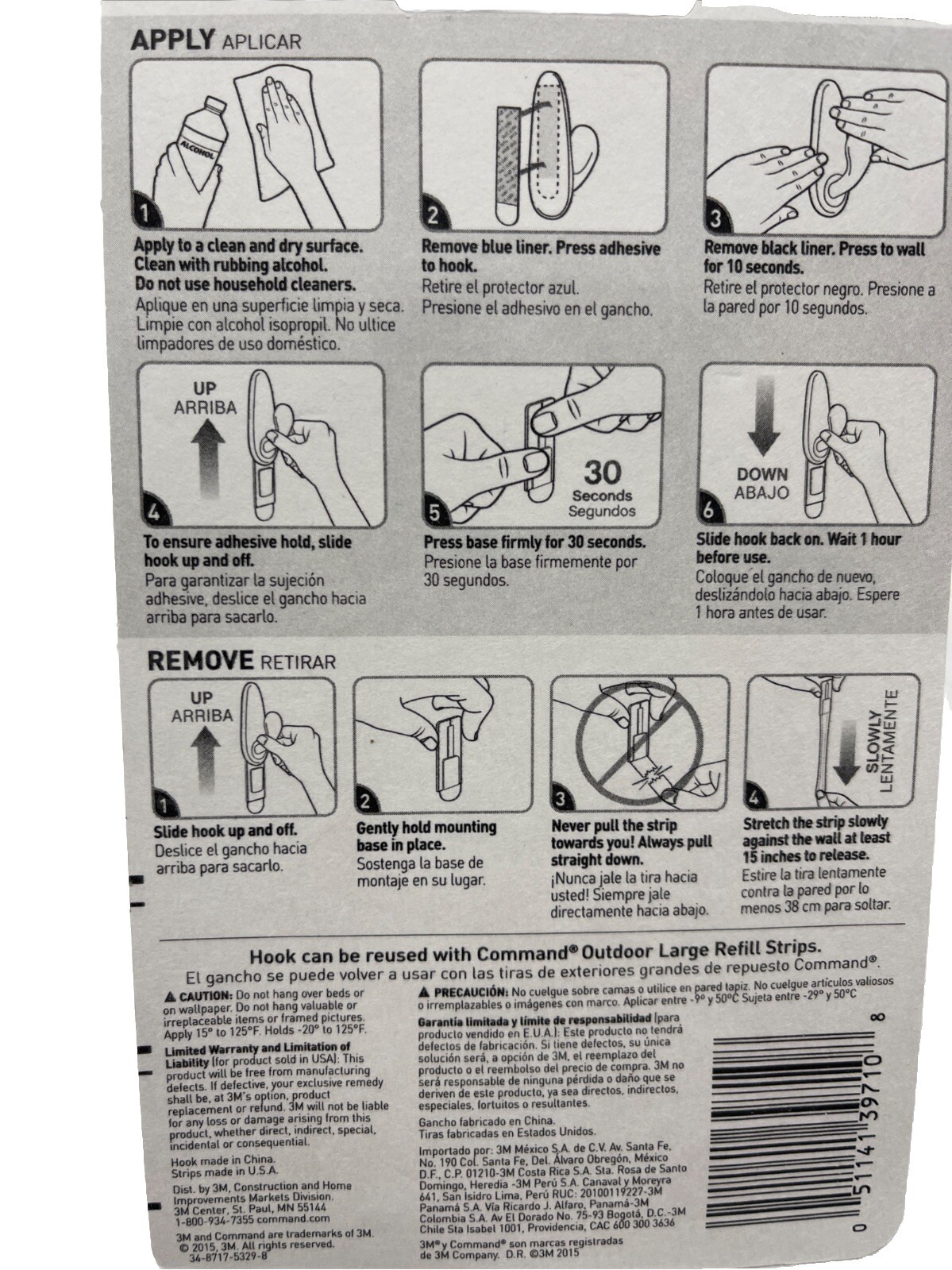 3M Command 5lb Damage Free Outdoor Hanging Metal Hook, Bronze, Large – PACK OF 4