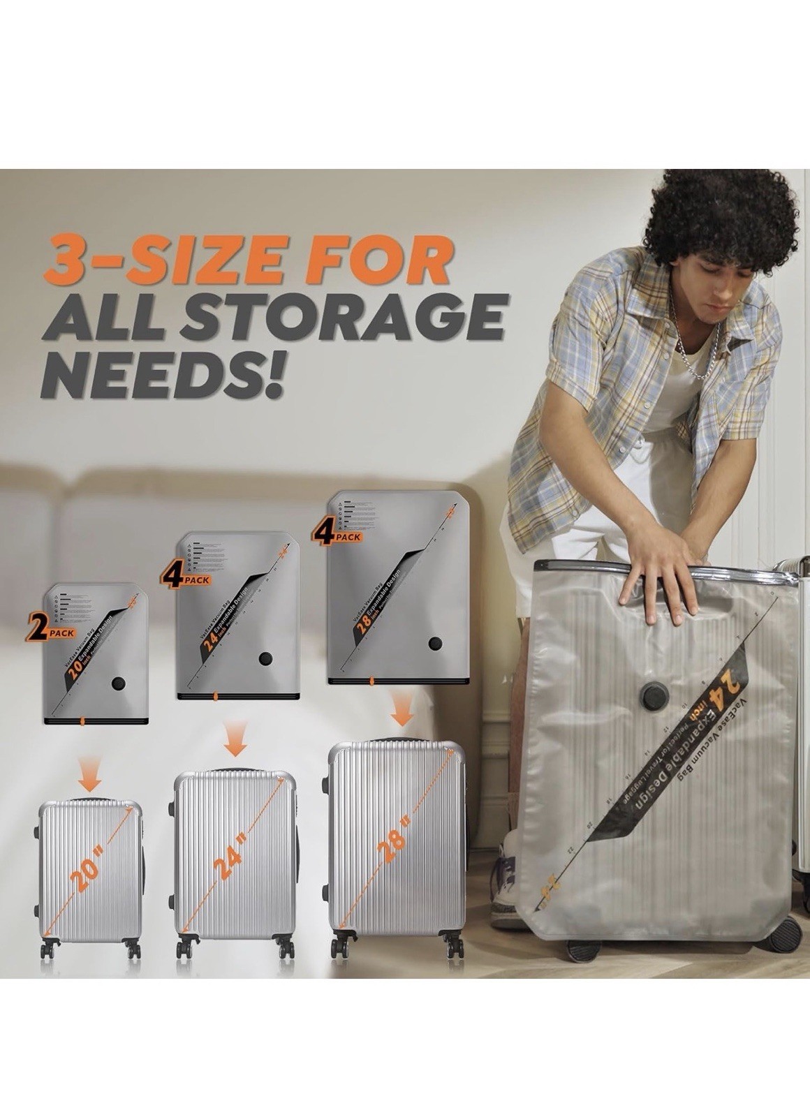 Rechargeable Wireless Pump Travel Storage Bags Set 10 Pack Portable Space Saver