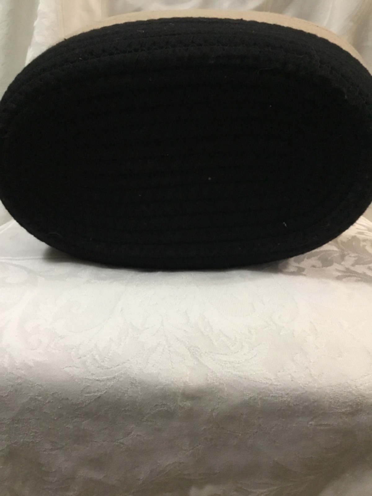 Oval Two Tone Natural Rope Woven Storage Organization Basket 13″ x 9″ x 9″ Tall