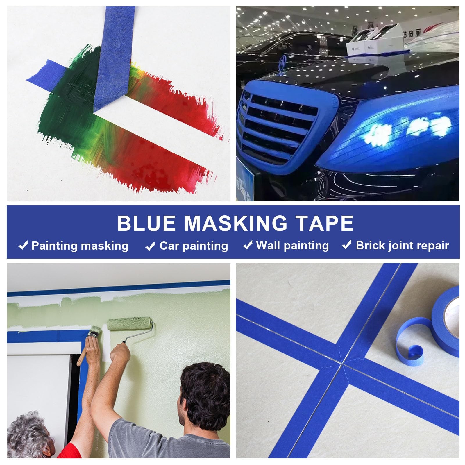 Painters Tape 0.75 Inch Bulk – Paint Tape 10 Rolls x 0.75 Inch x 55 Yards – P…