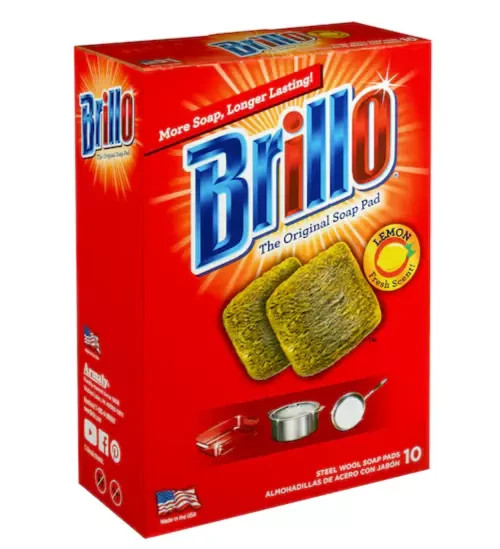 Brillo Steel Wool Soap Pads Lemon Fresh Scent – 10 Pads