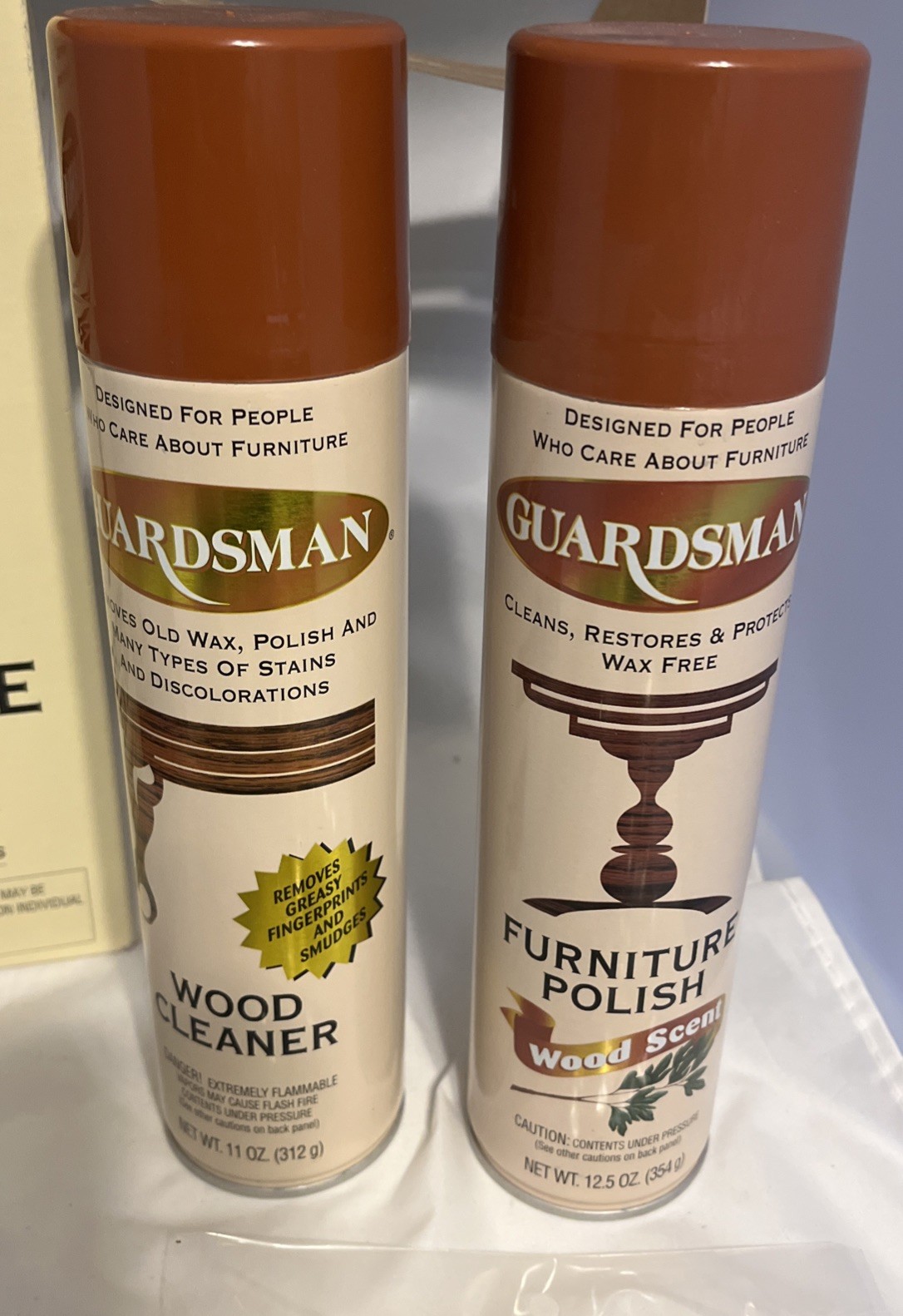 Guardsman Vintage Furniture Wood Cleaner And Polish Set W/ Polishing Cloth Box