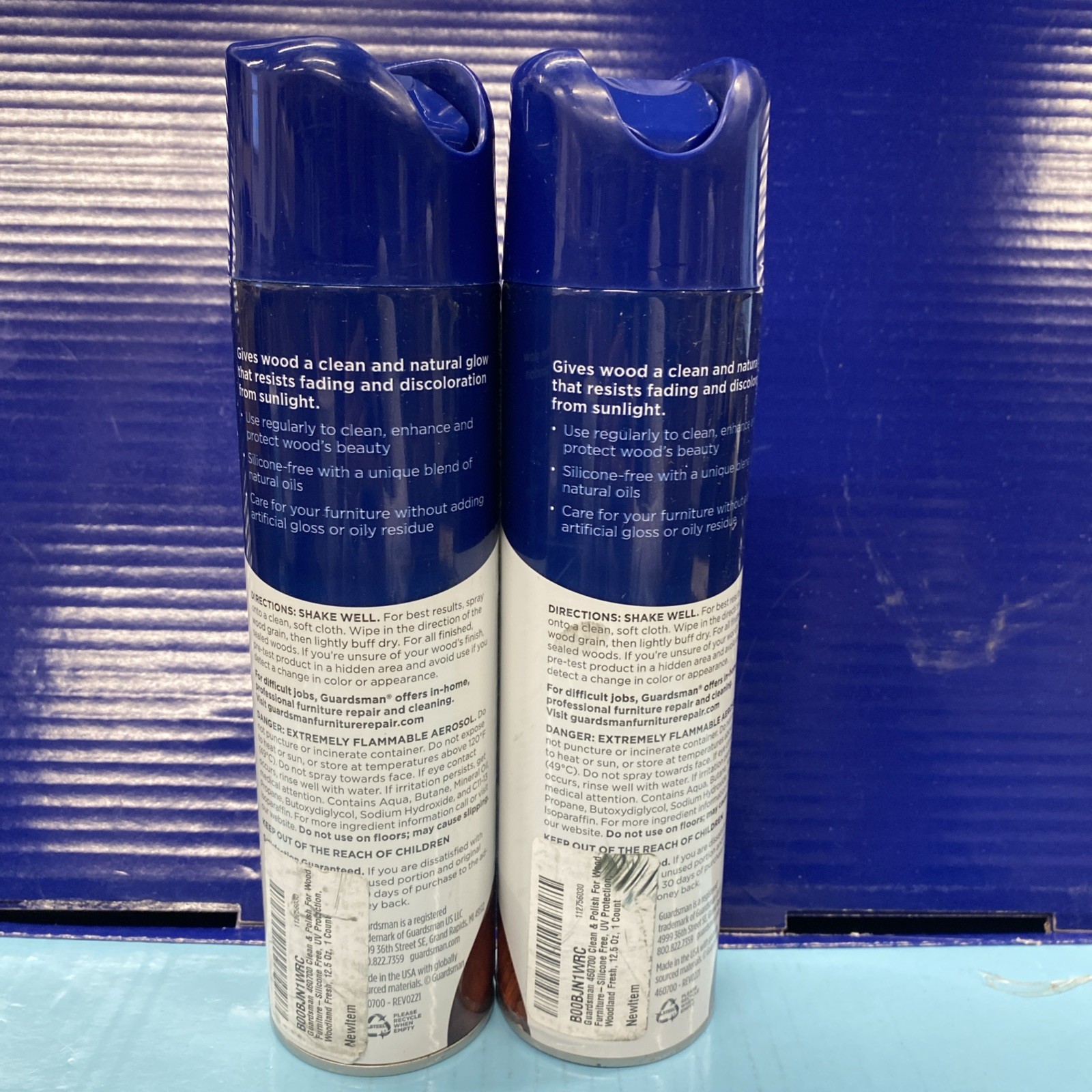 2X GUARDSMAN Anytime Clean & Polish Protects Wood Furniture (1 Damaged Cap)