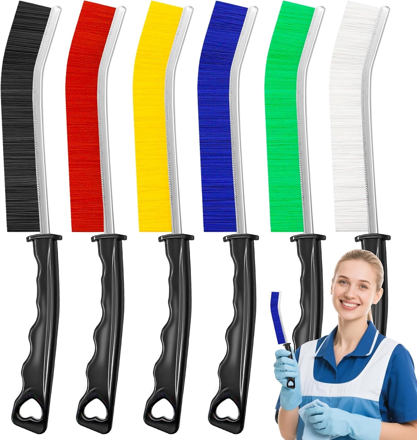 6Pcs Crevice Cleaning Brushes for Household Use, Grout Cleaner Brush, Hard