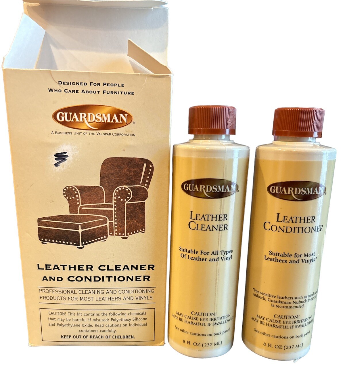 Guardsman Leather Cleaner And Conditioner Kit For Most Leathers Vinyls Vintage