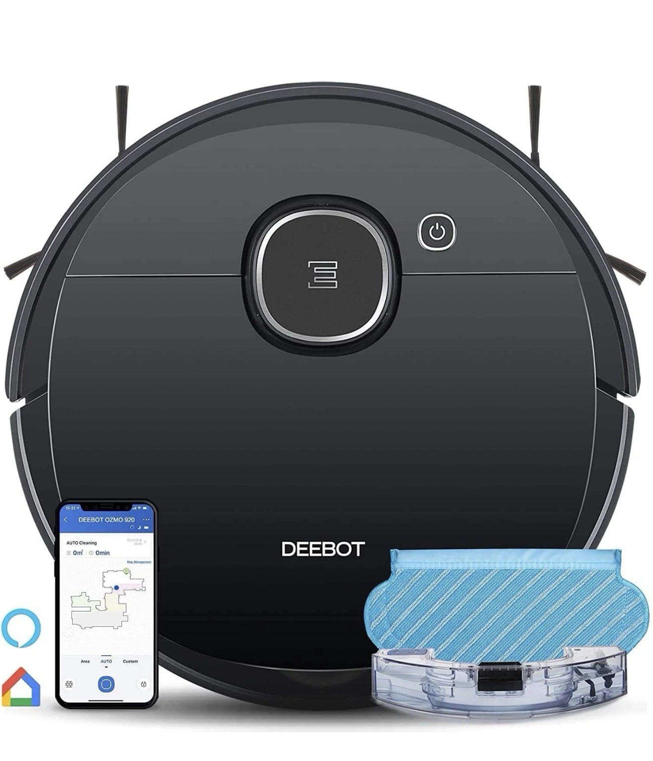 ECOVACS Deebot OZMO 920 2-in-1 Mopping Robotic Vacuum Cleaner Wi-Fi Smart App