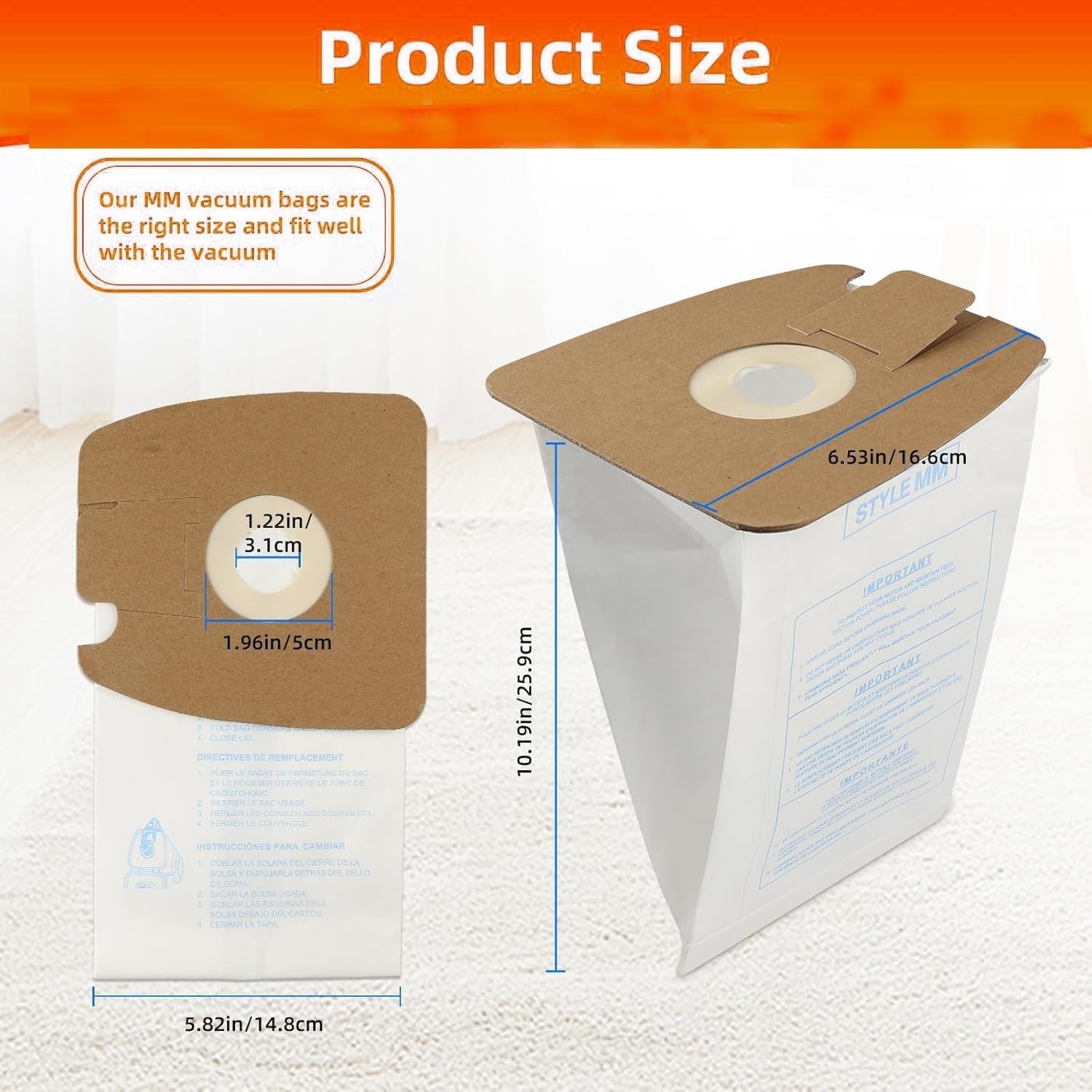 9 micro filtration Bags Fits For Eureka MM Mighty Mite 3670, 3680 Canister