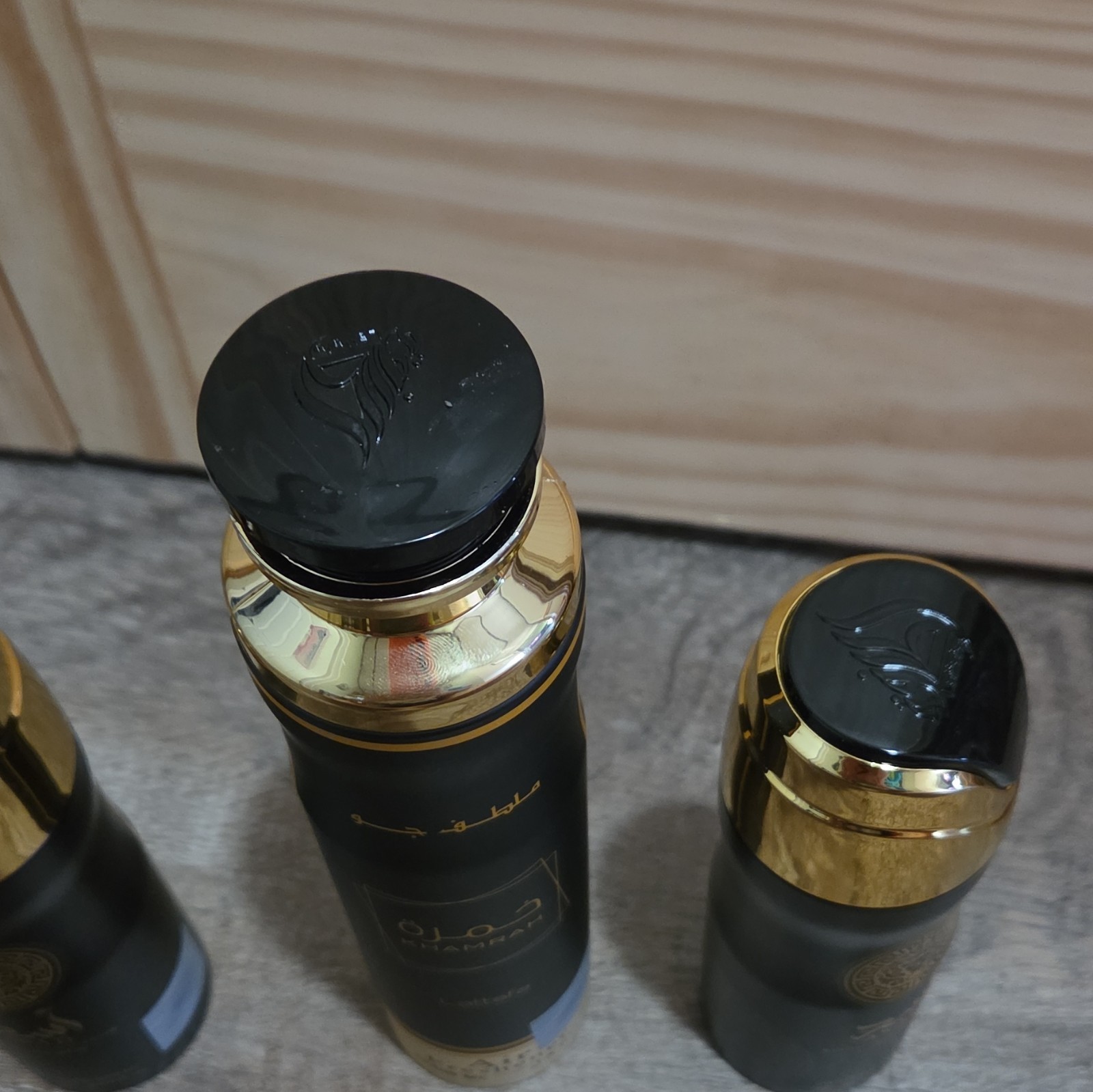 Lattafa Khamrah 300ml Air Freshener + 2x Asad 200ml Perfumed Spray