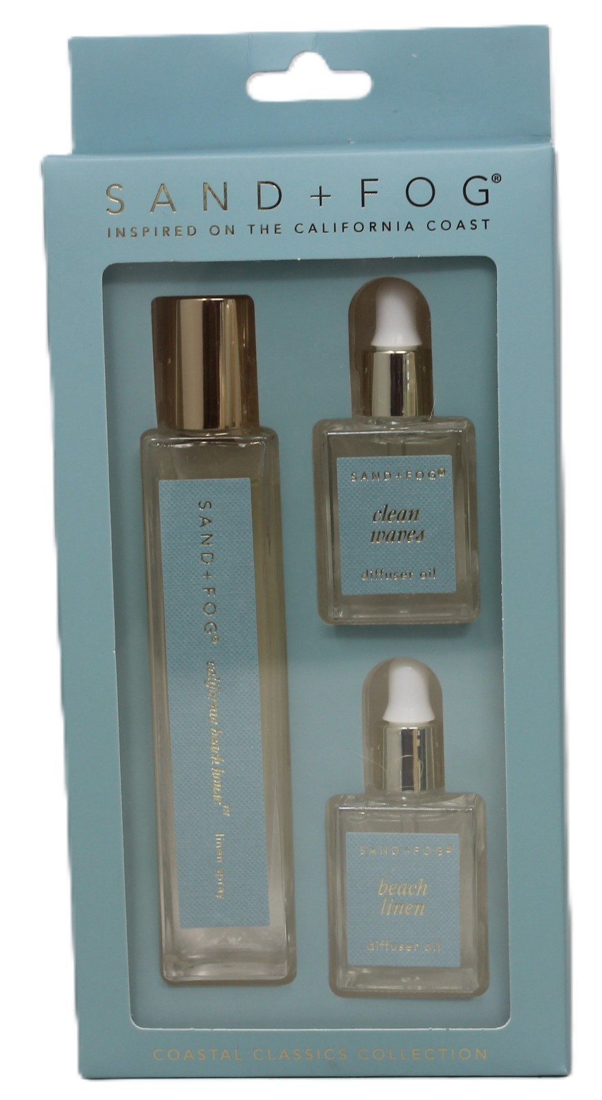 Beach House Linen Spray Sand & Fog 1.7 oz & Diffuser Oil Clean Waves .5 oz Set 3