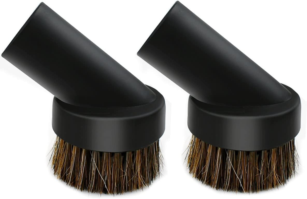 2 Pack 1.25″ Round Dust Brush Horse Hair for Vacuum Cleaner Attachments